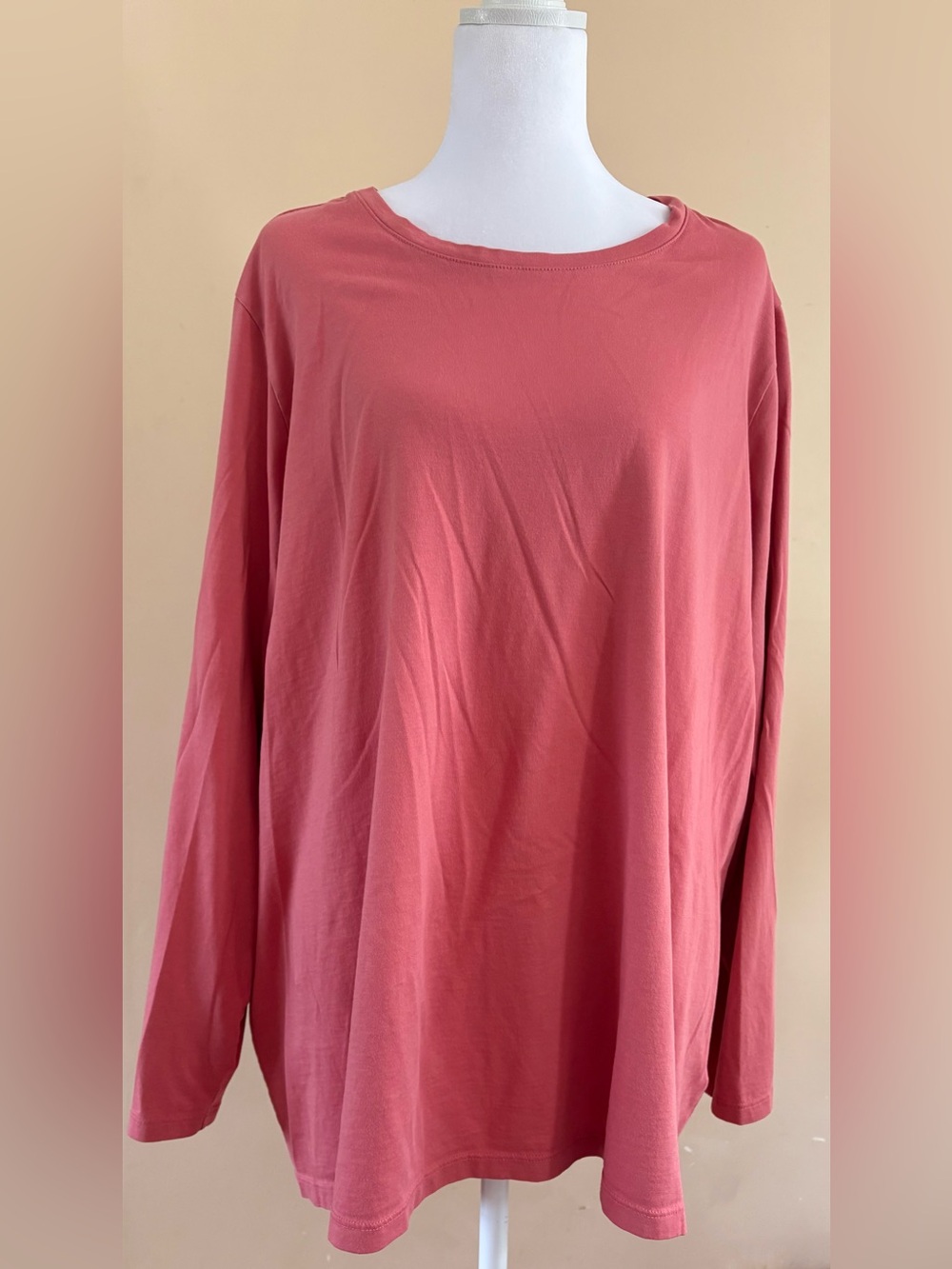 Lands' End Long Sleeve Crewneck Top - Dusty Rose